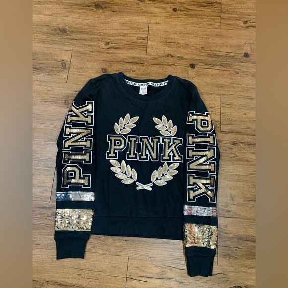 NEW PINK VS MEGA BLING RARE/ HTF SWEATER LARGE - Picture 5 of 10